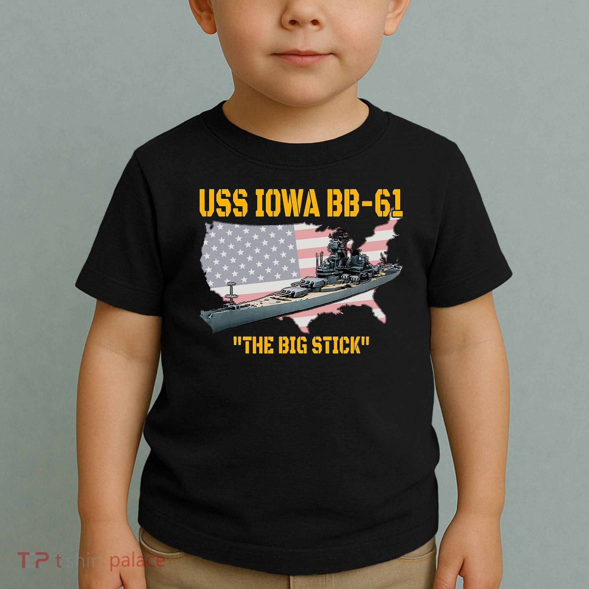World War II Warship USS Iowa & WW2 BB61 Battleship Veteran Toddler T-Shirt