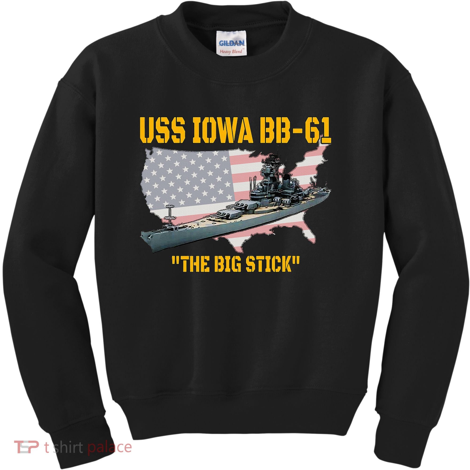 World War II Warship USS Iowa & WW2 BB61 Battleship Veteran Kids Sweatshirt