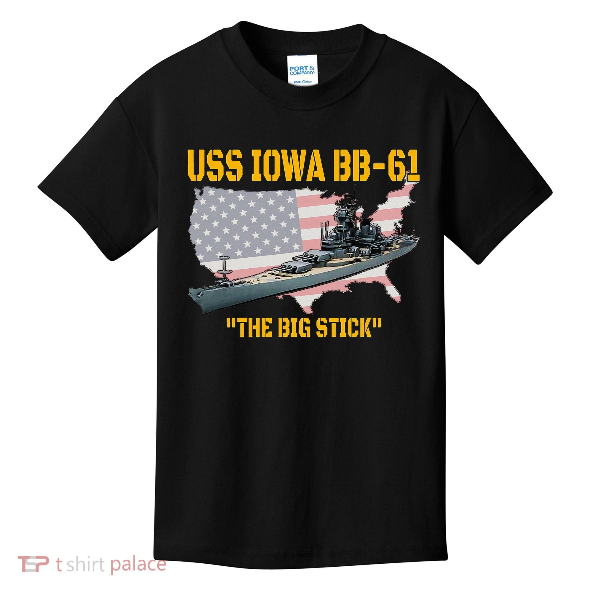 World War II Warship USS Iowa & WW2 BB61 Battleship Veteran Kids T-Shirt