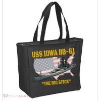 World War II Warship USS Iowa & WW2 BB61 Battleship Veteran Tote Bag thumb 2