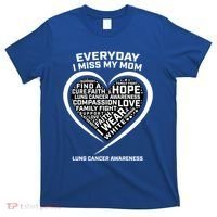 Wear White In Memory Of I Miss My Mom Lung Cancer Awareness Funny Gift T-Shirt thumb 0