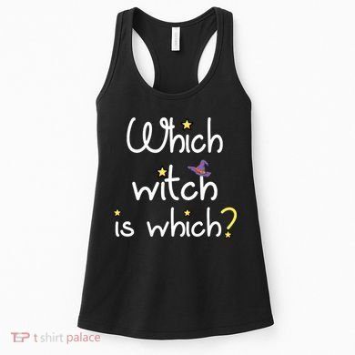 Which Witch Is Which Funny Halloween Wordplay Grammar Fun Women's Tank Top