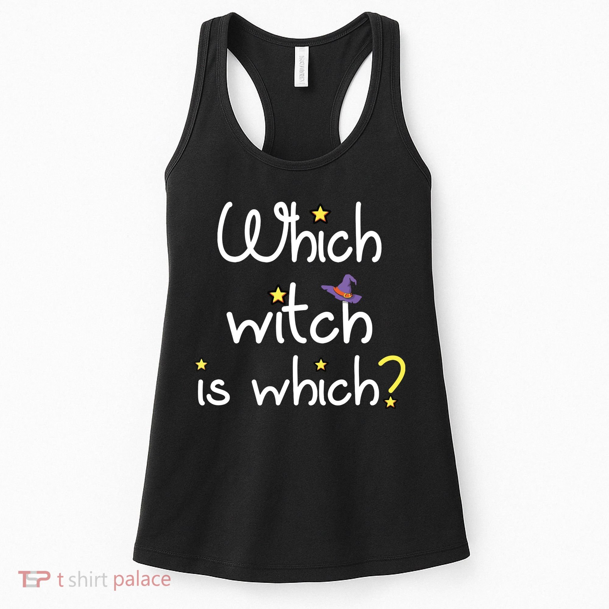 Which Witch Is Which Funny Halloween Wordplay Grammar Fun Women's Tank Top