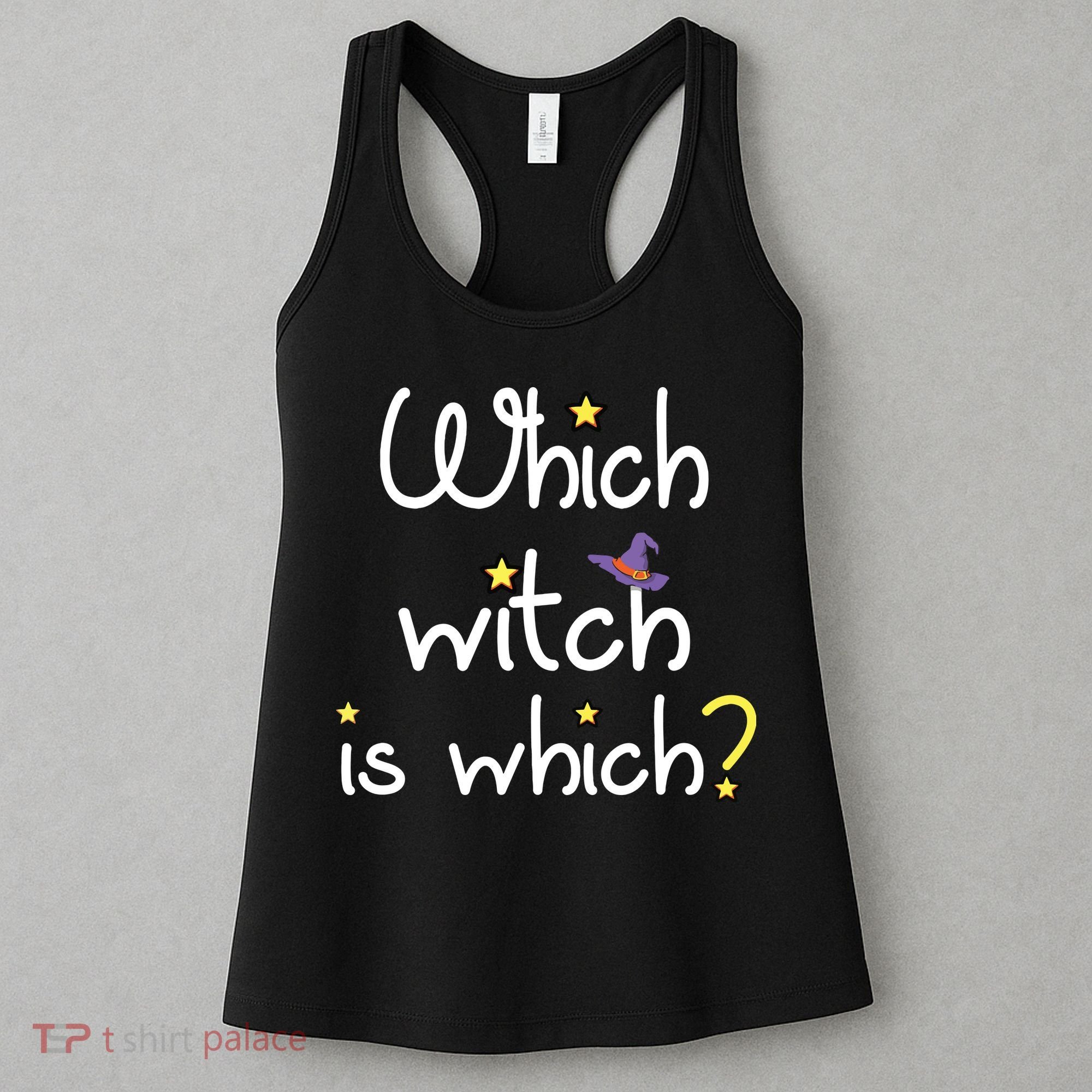 Which Witch Is Which Funny Halloween Wordplay Grammar Fun Women's Tank Top