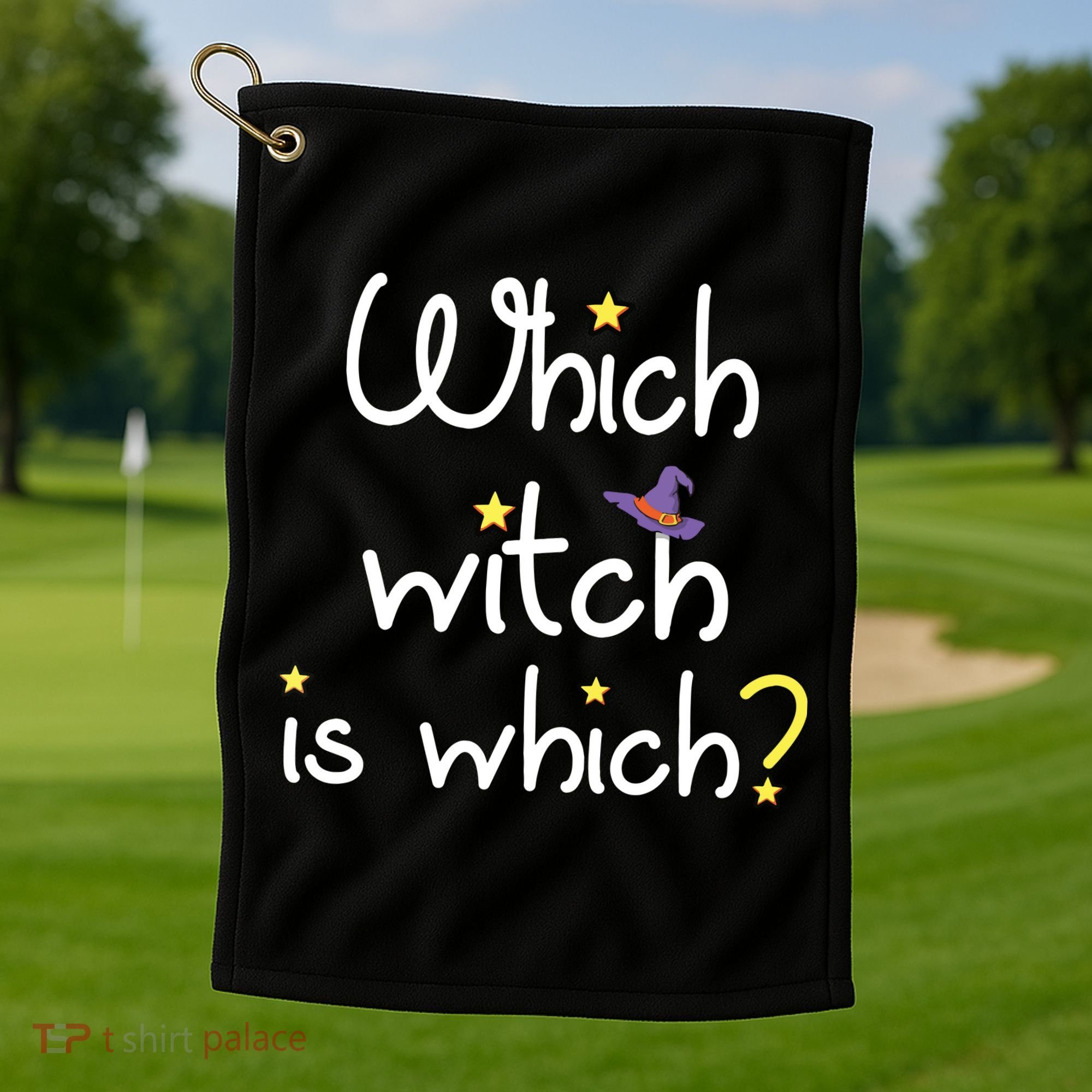 Which Witch Is Which Funny Halloween Wordplay Grammar Fun Golf Towel