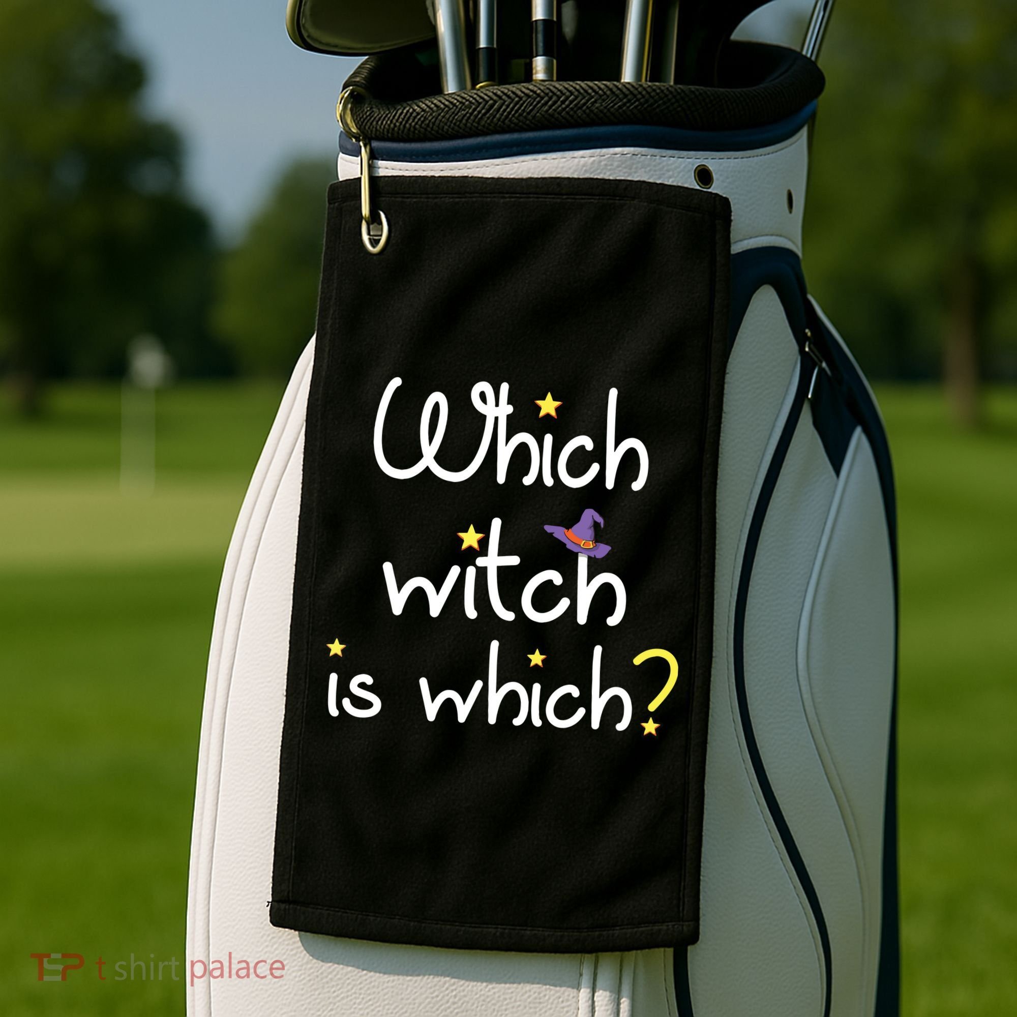Which Witch Is Which Funny Halloween Wordplay Grammar Fun Golf Towel