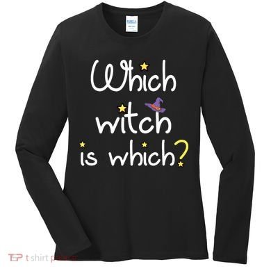 Which Witch Is Which Funny Halloween Wordplay Grammar Fun Women's Long Sleeve Shirt