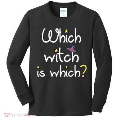 Which Witch Is Which Funny Halloween Wordplay Grammar Fun Kids Long Sleeve Shirt