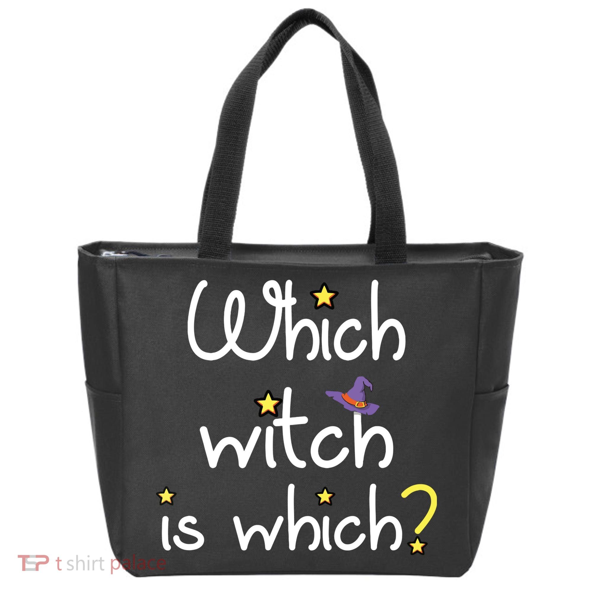 Which Witch Is Which Funny Halloween Wordplay Grammar Fun Tote Bag