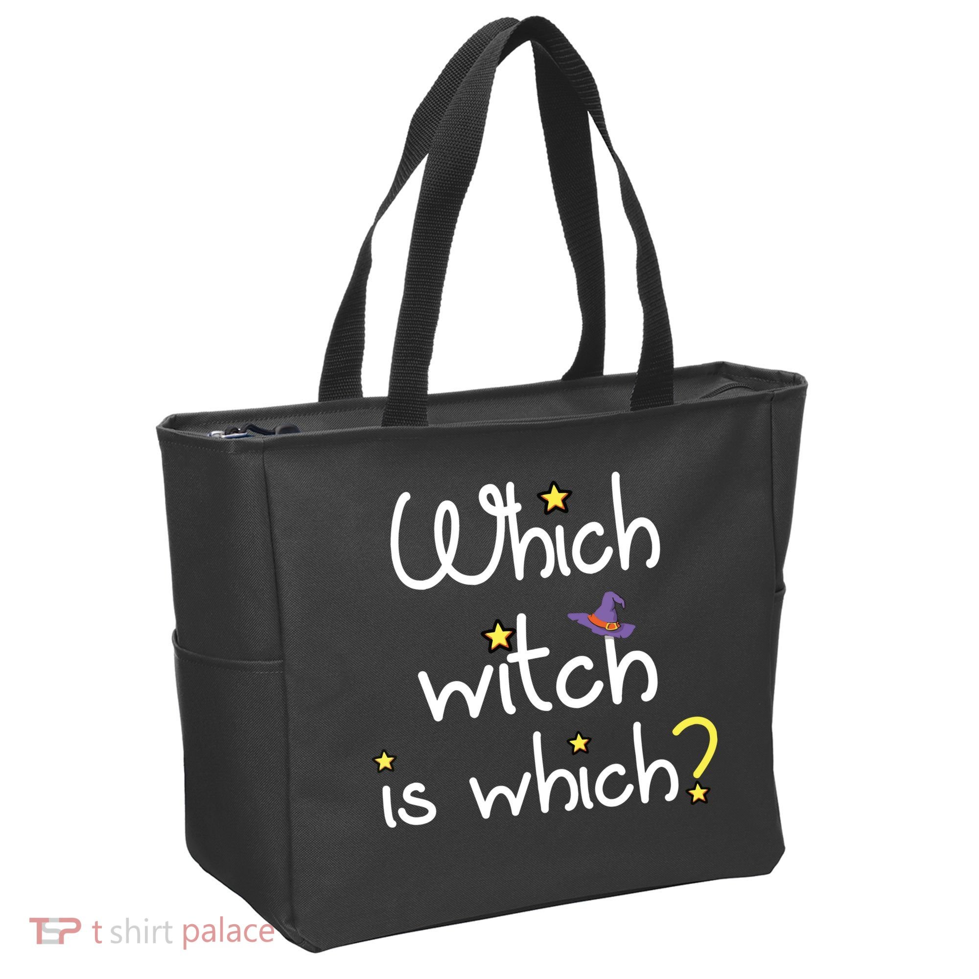 Which Witch Is Which Funny Halloween Wordplay Grammar Fun Tote Bag
