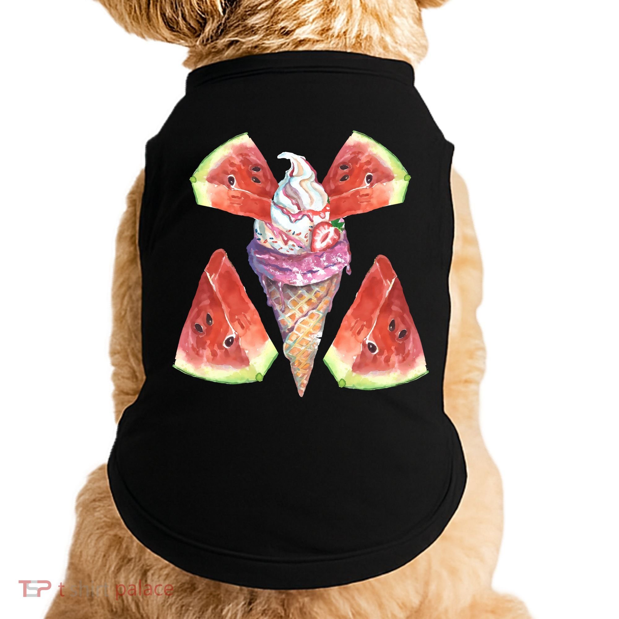 Watermelon With Ice Cream Art Doggie Tank