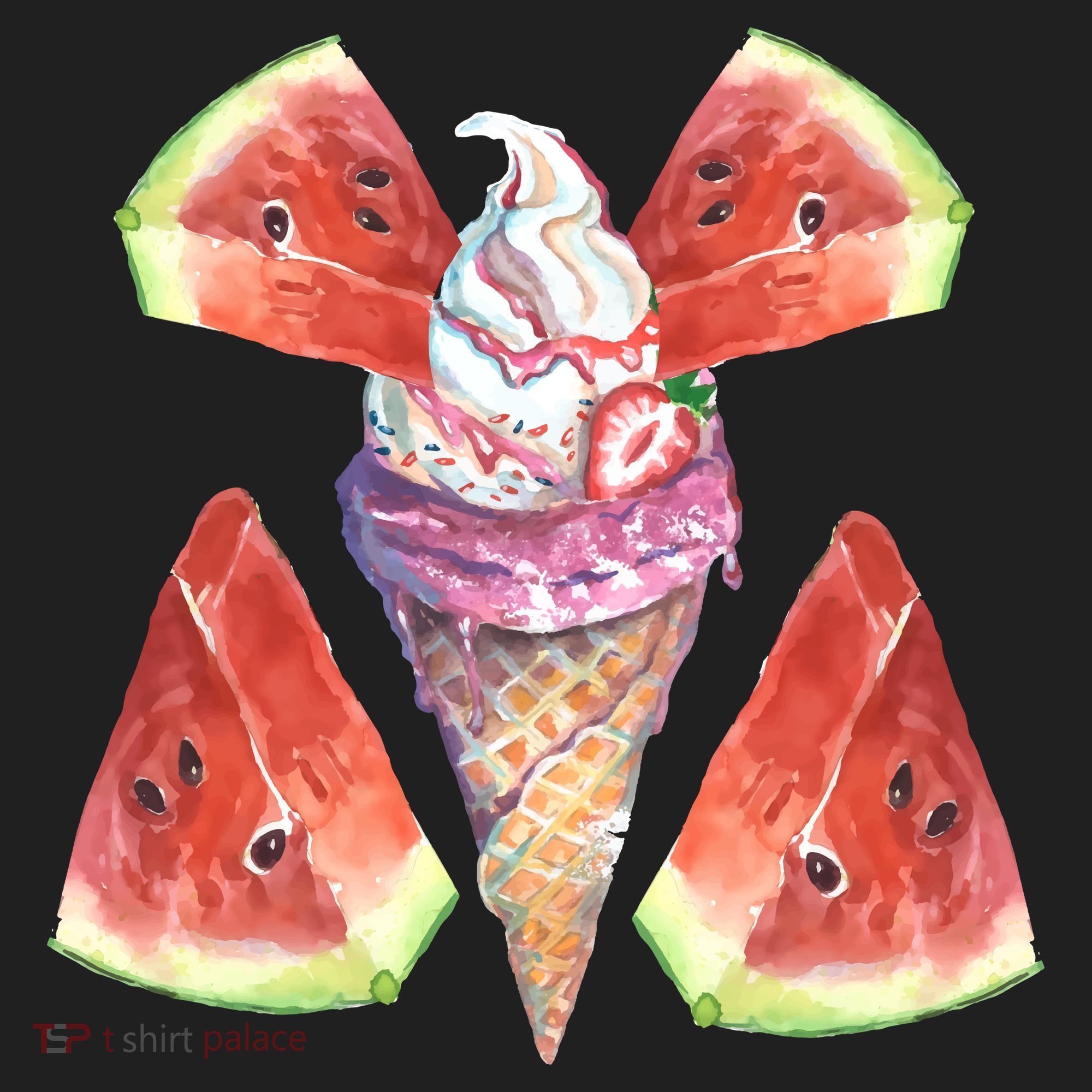 Watermelon With Ice Cream Art Beanie