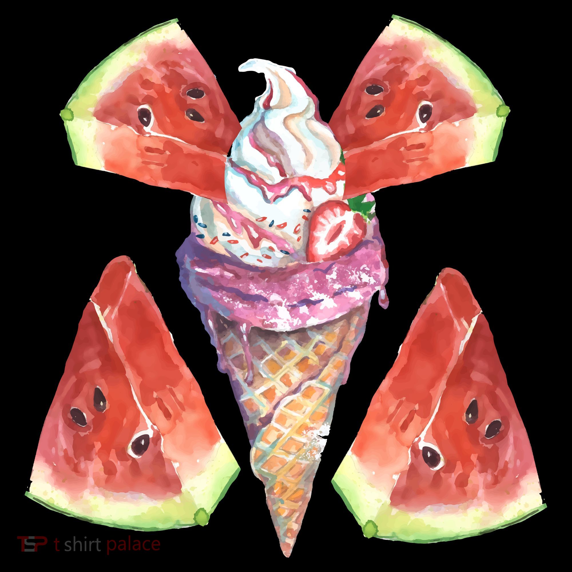 Watermelon With Ice Cream Art Women's Hoodie