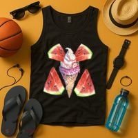 Watermelon With Ice Cream Art Tank Top thumb 4
