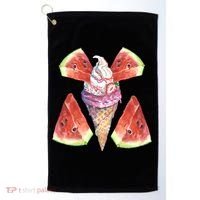 Watermelon With Ice Cream Art Golf Towel thumb 0