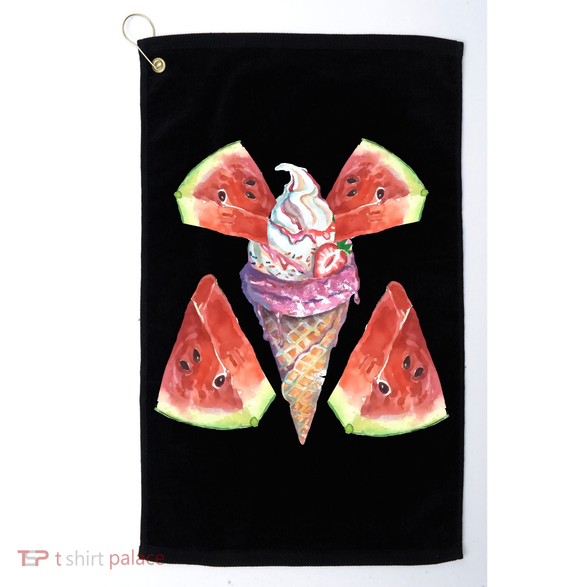 Watermelon With Ice Cream Art Golf Towel