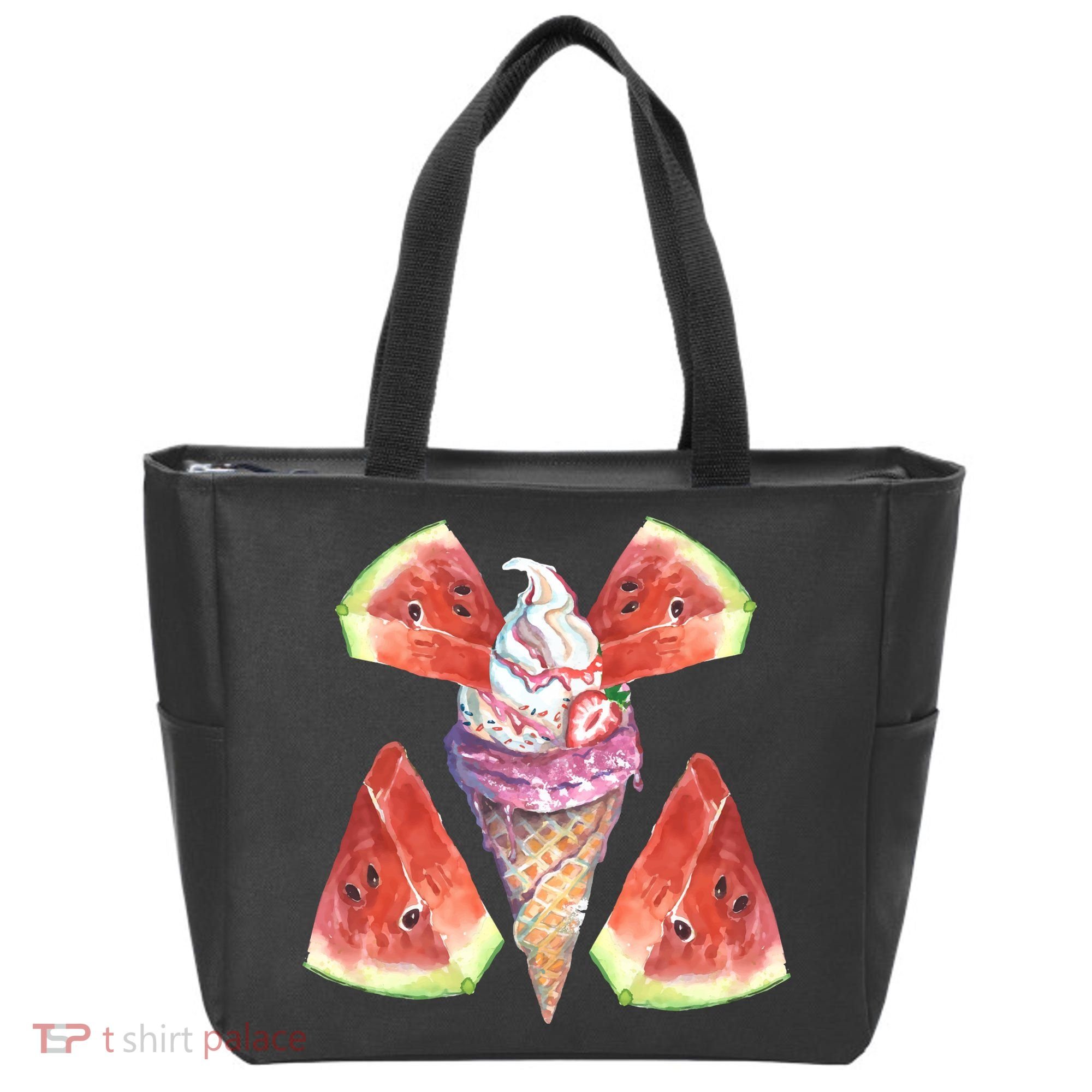 Watermelon With Ice Cream Art Tote Bag