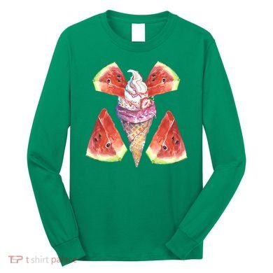 Watermelon With Ice Cream Art Long Sleeve Shirt