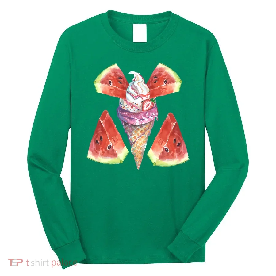 Watermelon With Ice Cream Art Long Sleeve Shirt