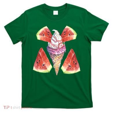 Watermelon With Ice Cream Art T-Shirt