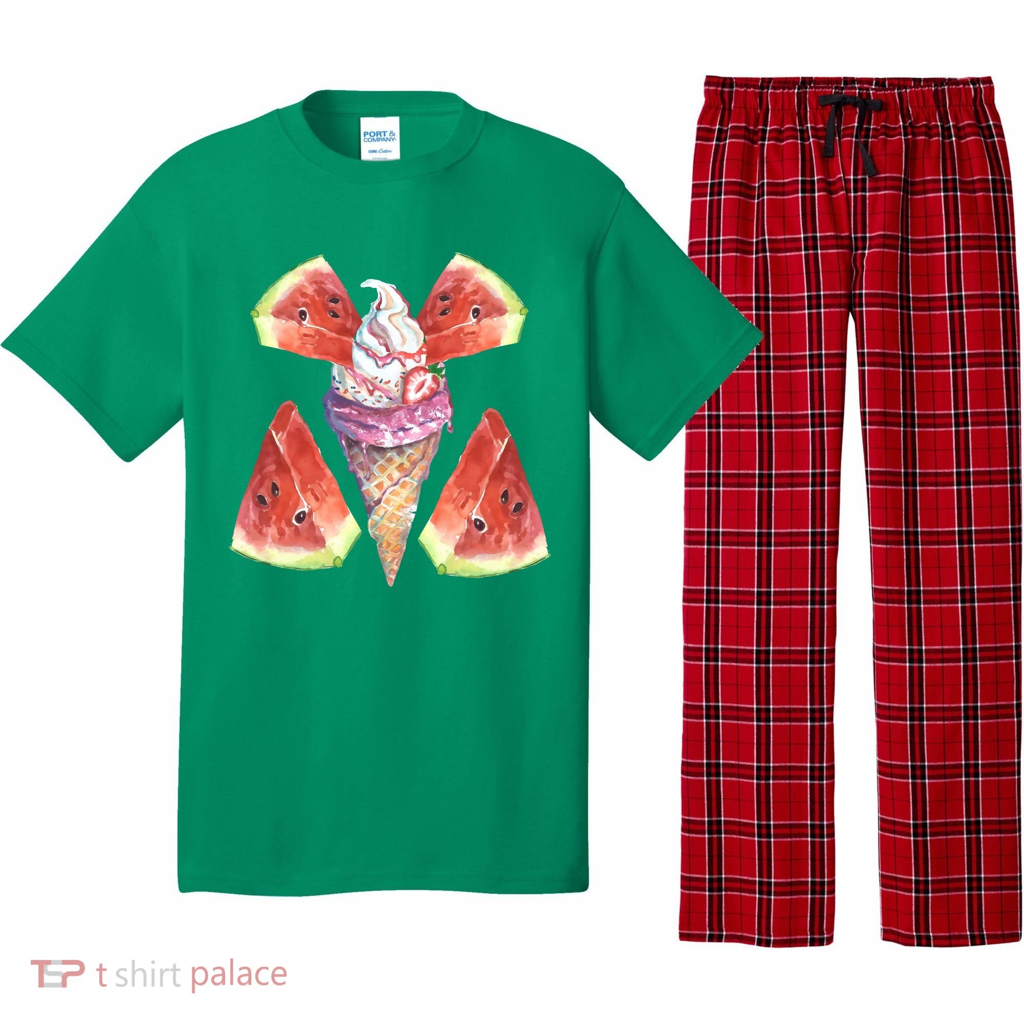 Watermelon With Ice Cream Art Pajama Set