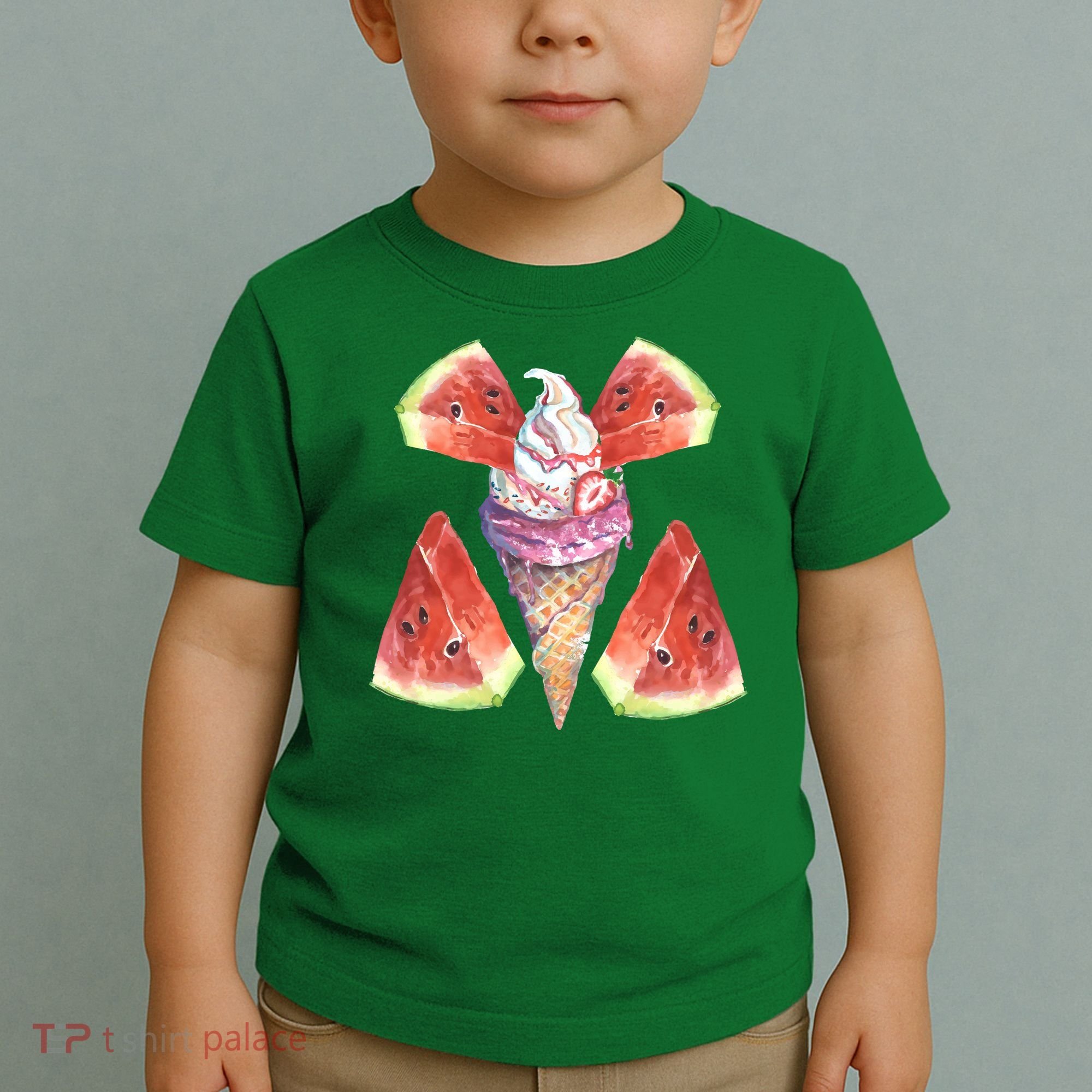 Watermelon With Ice Cream Art Toddler T-Shirt