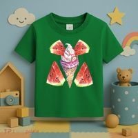 Watermelon With Ice Cream Art Toddler T-Shirt thumb 3