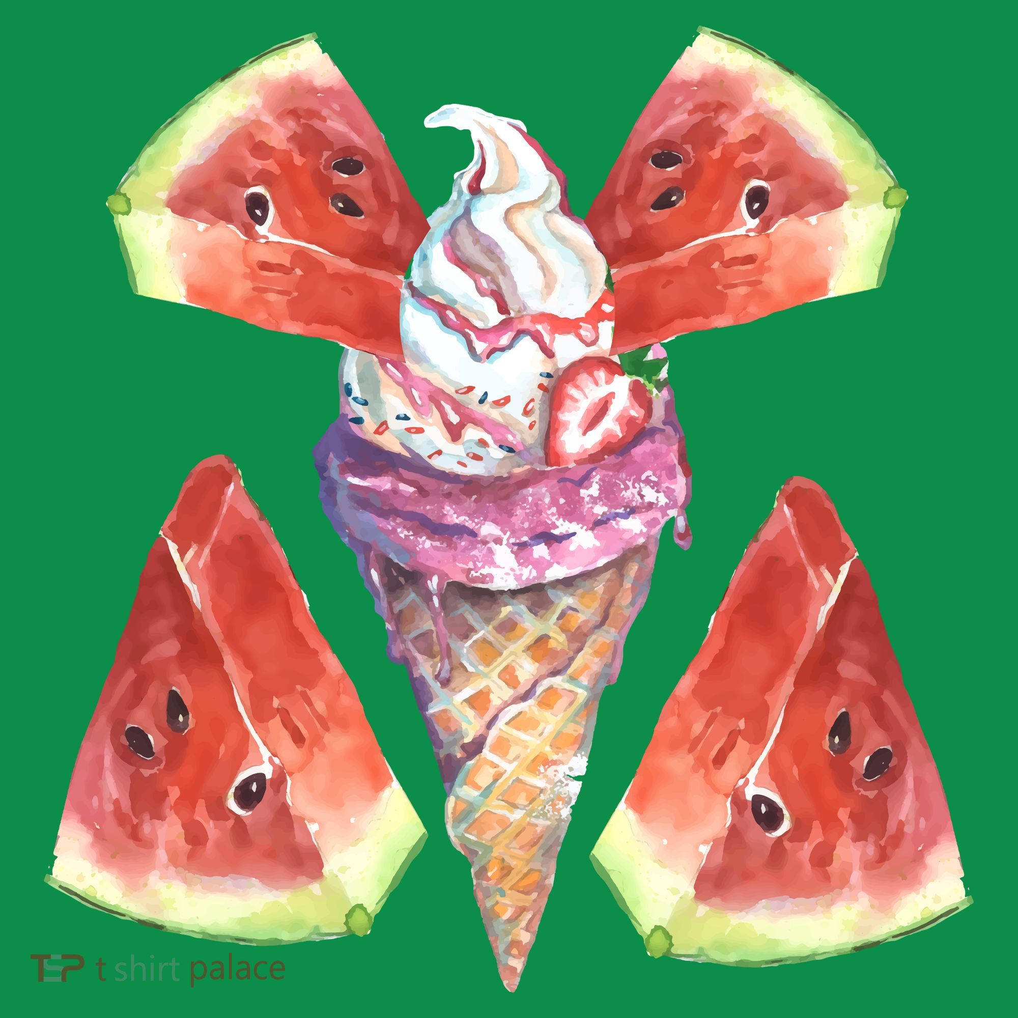 Watermelon With Ice Cream Art Toddler T-Shirt