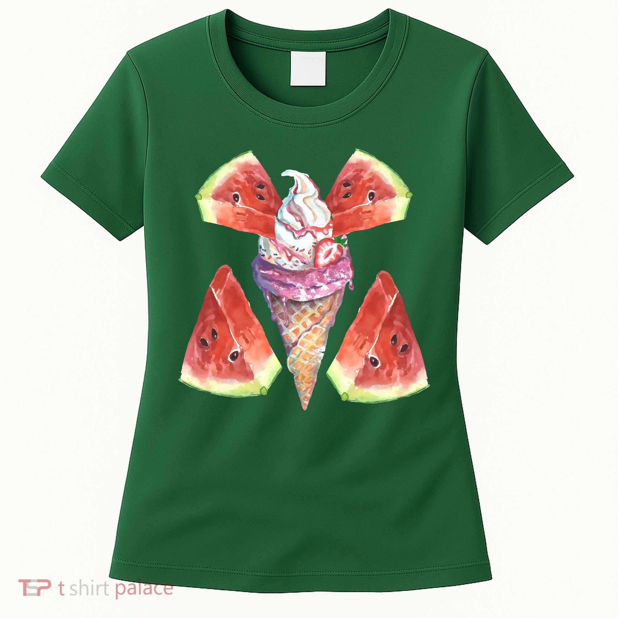 Watermelon With Ice Cream Art Women's T-Shirt