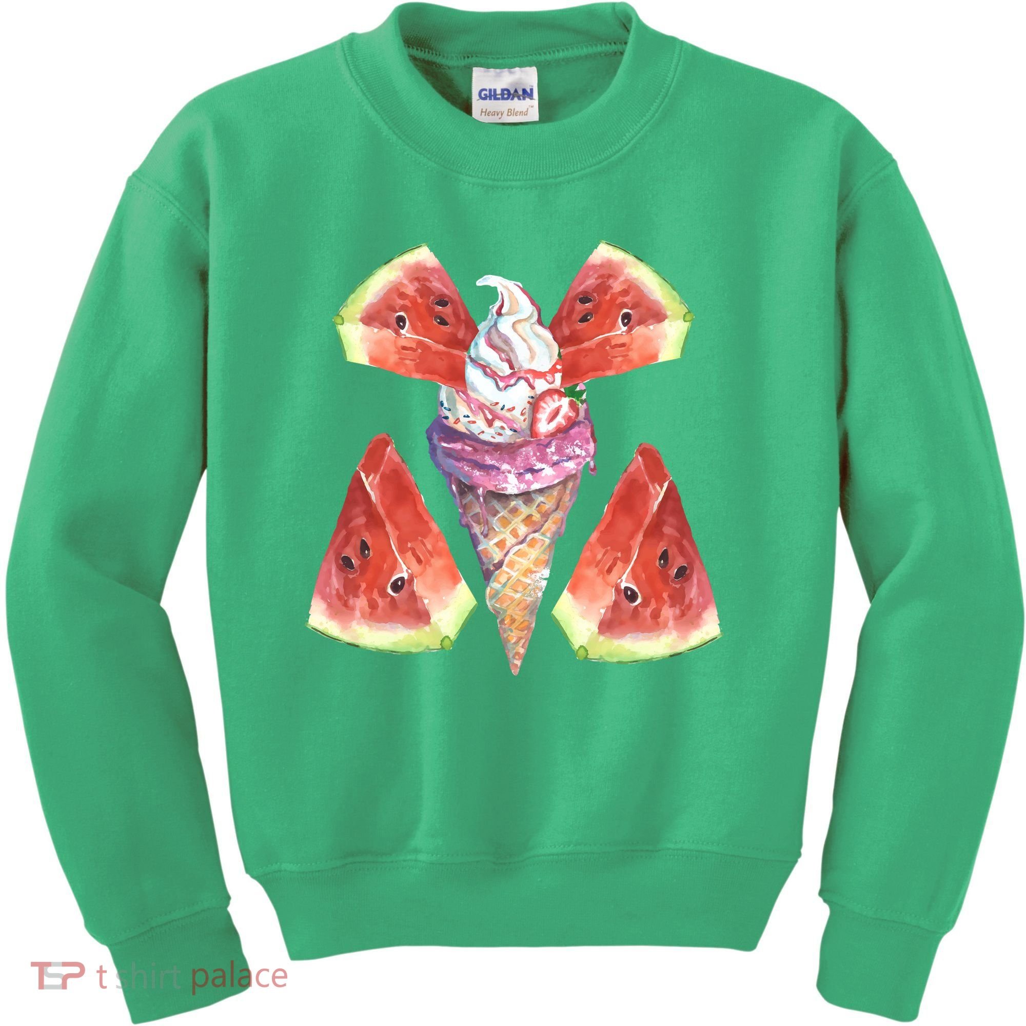 Watermelon With Ice Cream Art Kids Sweatshirt