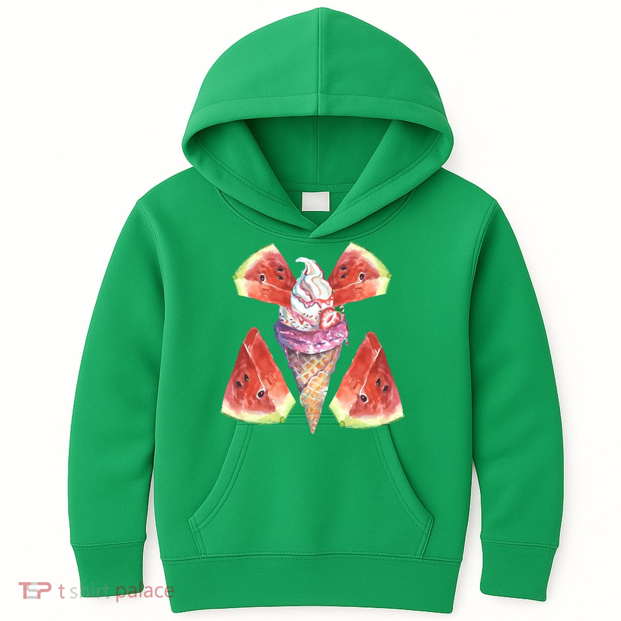 Watermelon With Ice Cream Art Kids Hoodie