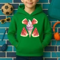Watermelon With Ice Cream Art Kids Hoodie thumb 2
