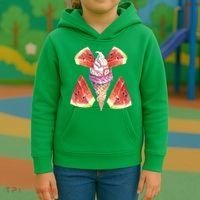 Watermelon With Ice Cream Art Kids Hoodie thumb 3