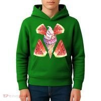 Watermelon With Ice Cream Art Kids Hoodie thumb 4