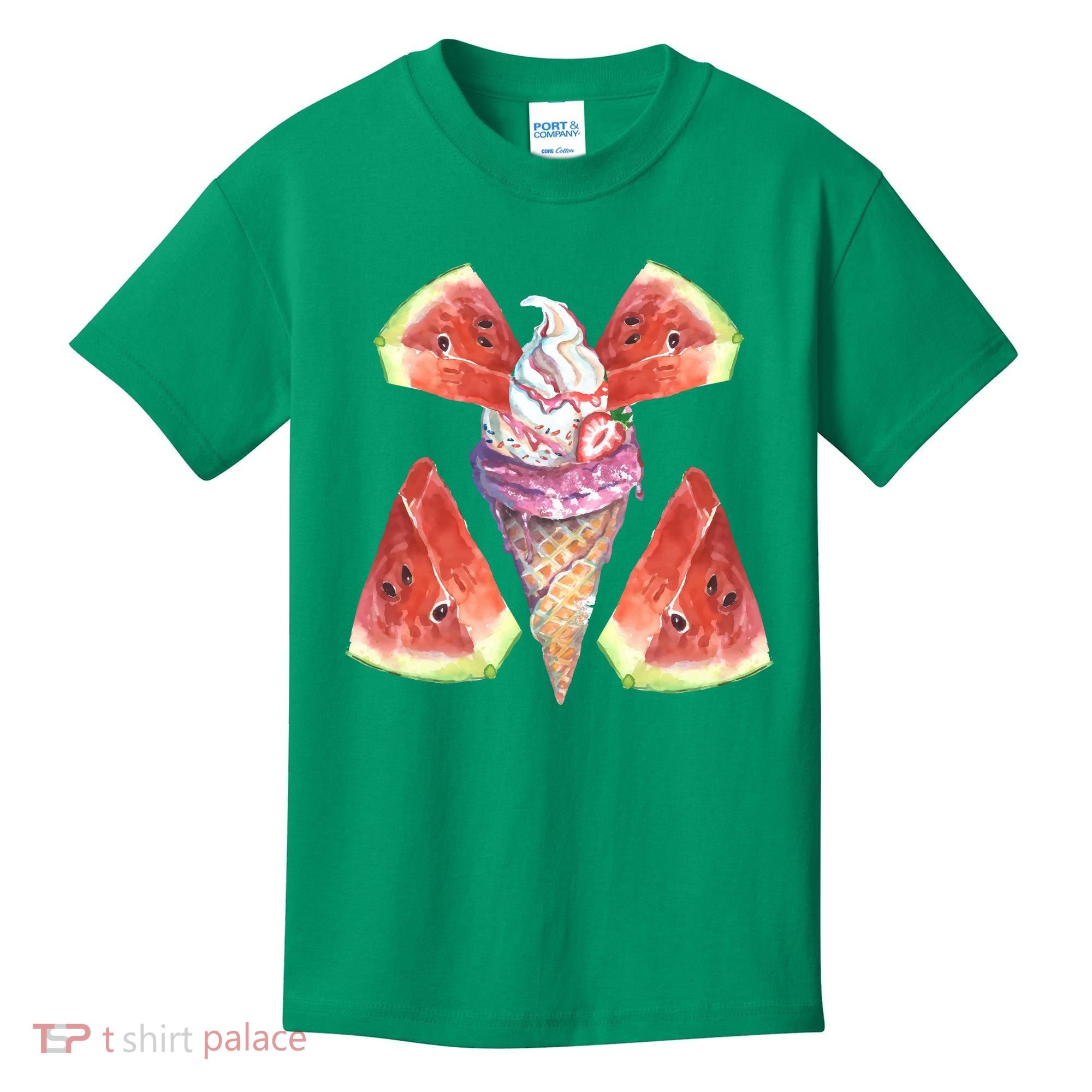 Watermelon With Ice Cream Art Kids T-Shirt
