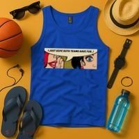 Wo Whispering I Just Hope Both Teams Have Fun Pop Art Cool Gift Tank Top thumb 4