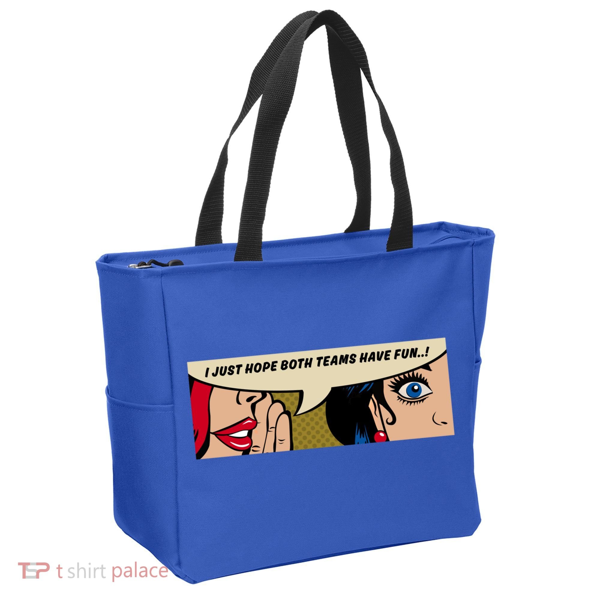 Wo Whispering I Just Hope Both Teams Have Fun Pop Art Cool Gift Tote Bag