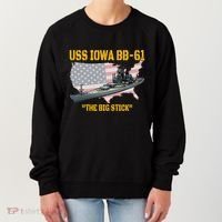 World War Ii Warship Uss Iowa & Ww2 Bb61 Battleship Veteran Women's Sweatshirt thumb 0