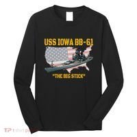 World War Ii Warship Uss Iowa & Ww2 Bb61 Battleship Veteran Long Sleeve Shirt thumb 0