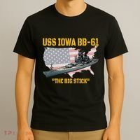 World War Ii Warship Uss Iowa & Ww2 Bb61 Battleship Veteran T-Shirt thumb 3