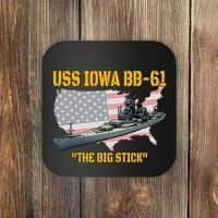 World War Ii Warship Uss Iowa & Ww2 Bb61 Battleship Veteran Coaster thumb 0