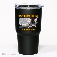 World War Ii Warship Uss Iowa & Ww2 Bb61 Battleship Veteran Tumbler thumb 0