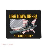 World War Ii Warship Uss Iowa & Ww2 Bb61 Battleship Veteran Mousepad thumb 0