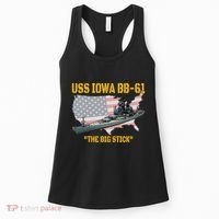 World War Ii Warship Uss Iowa & Ww2 Bb61 Battleship Veteran Women's Tank Top thumb 0
