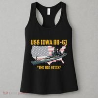 World War Ii Warship Uss Iowa & Ww2 Bb61 Battleship Veteran Women's Tank Top thumb 3