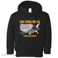 World War Ii Warship Uss Iowa & Ww2 Bb61 Battleship Veteran Toddler Hoodie thumb 0