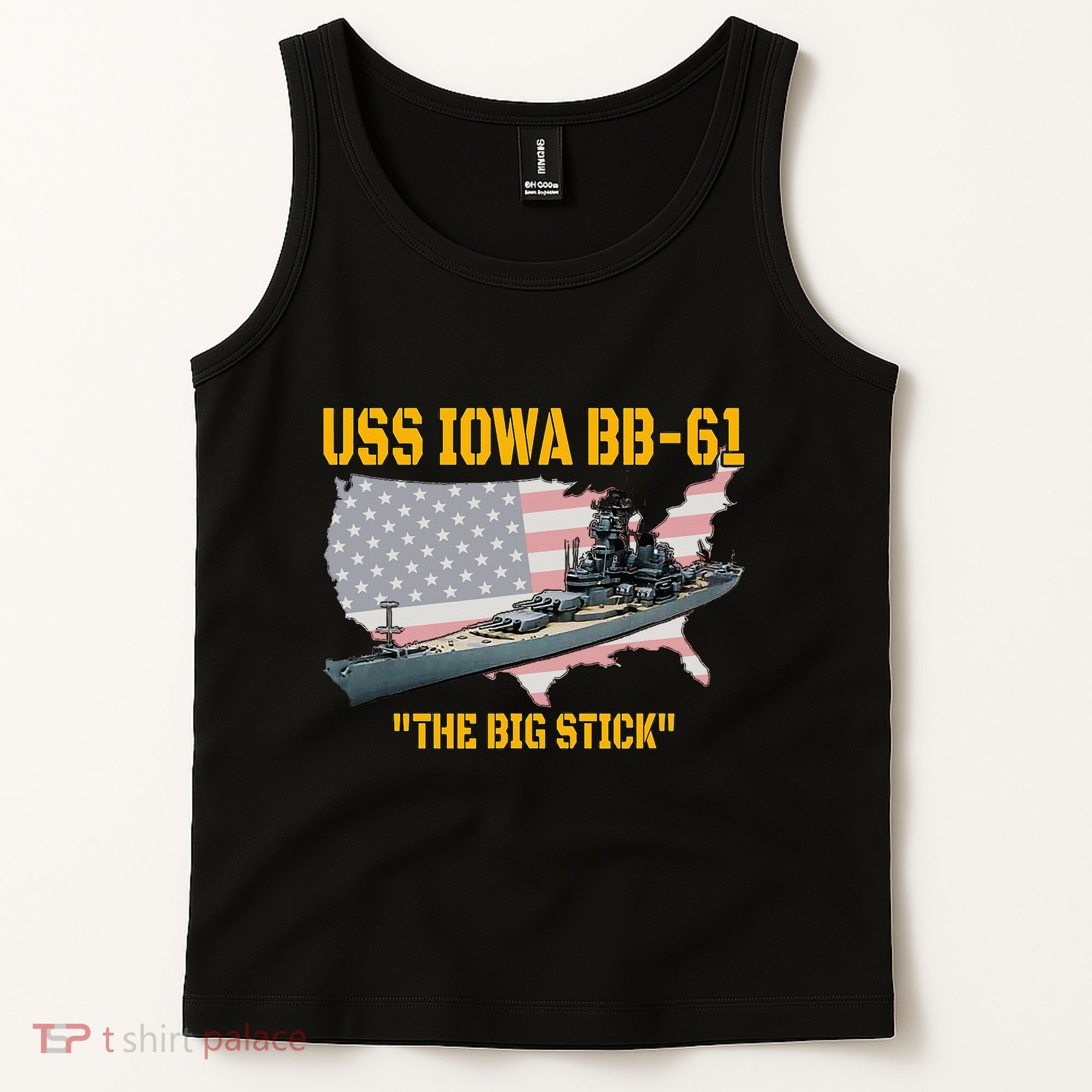 World War Ii Warship Uss Iowa & Ww2 Bb61 Battleship Veteran Tank Top