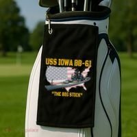 World War Ii Warship Uss Iowa & Ww2 Bb61 Battleship Veteran Golf Towel thumb 2
