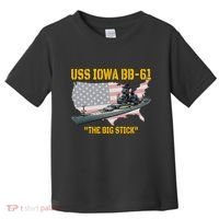 World War Ii Warship Uss Iowa & Ww2 Bb61 Battleship Veteran Toddler T-Shirt thumb 0