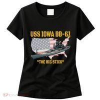 World War Ii Warship Uss Iowa & Ww2 Bb61 Battleship Veteran Women's T-Shirt thumb 0
